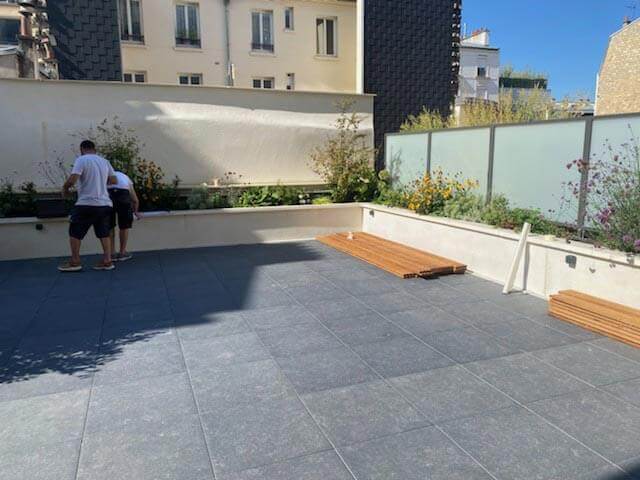 Démarrage chantier d'Aménagement extérieur d'une grande terrasse à Levallois