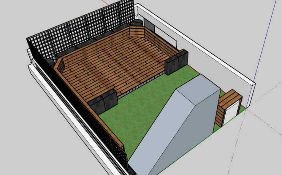 Projet 3D d'un Aménagement de rooftop à Levallois-Perret